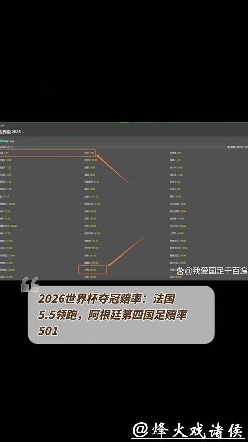 2026年世界杯赔率最新解读